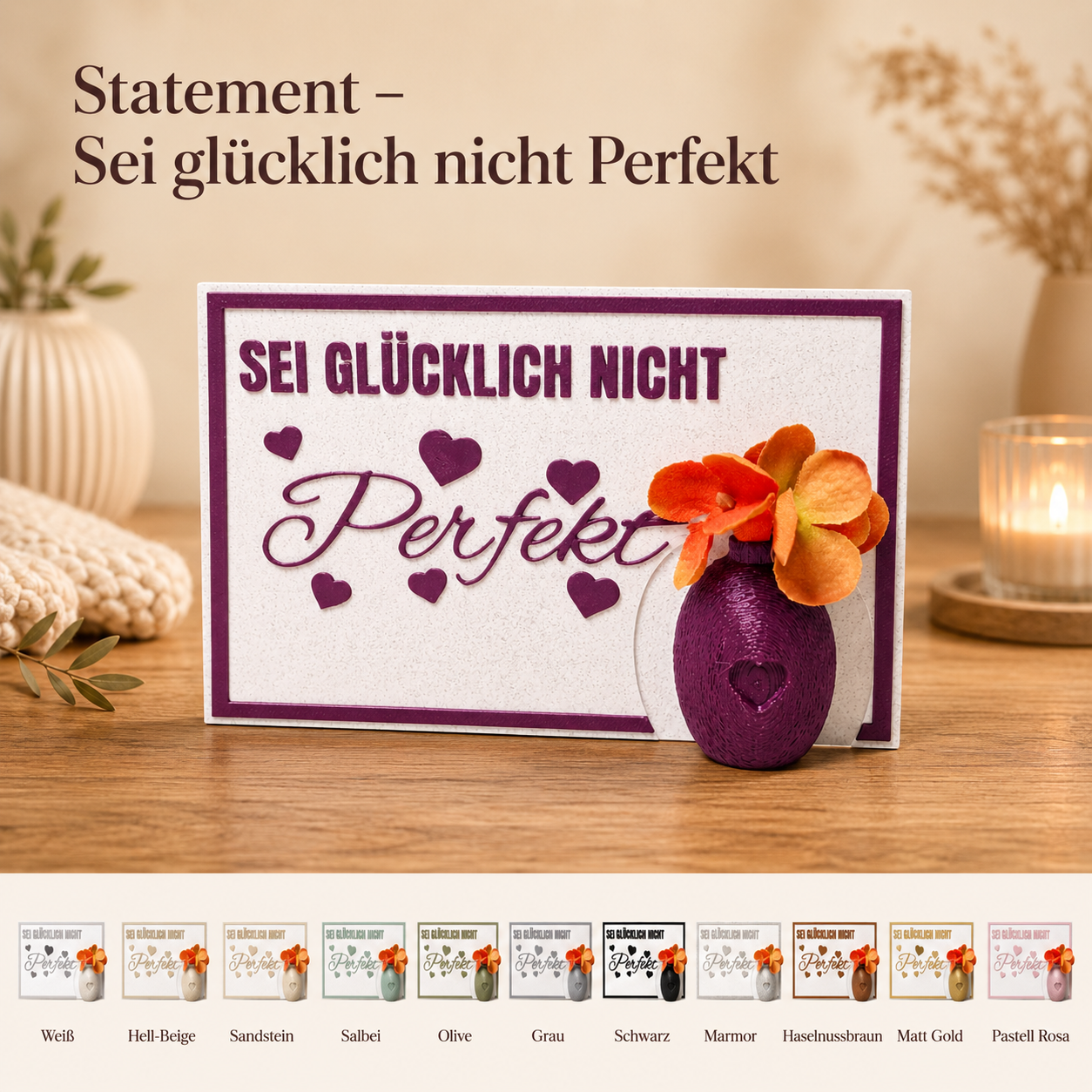 Statement Relief - Sei glücklich