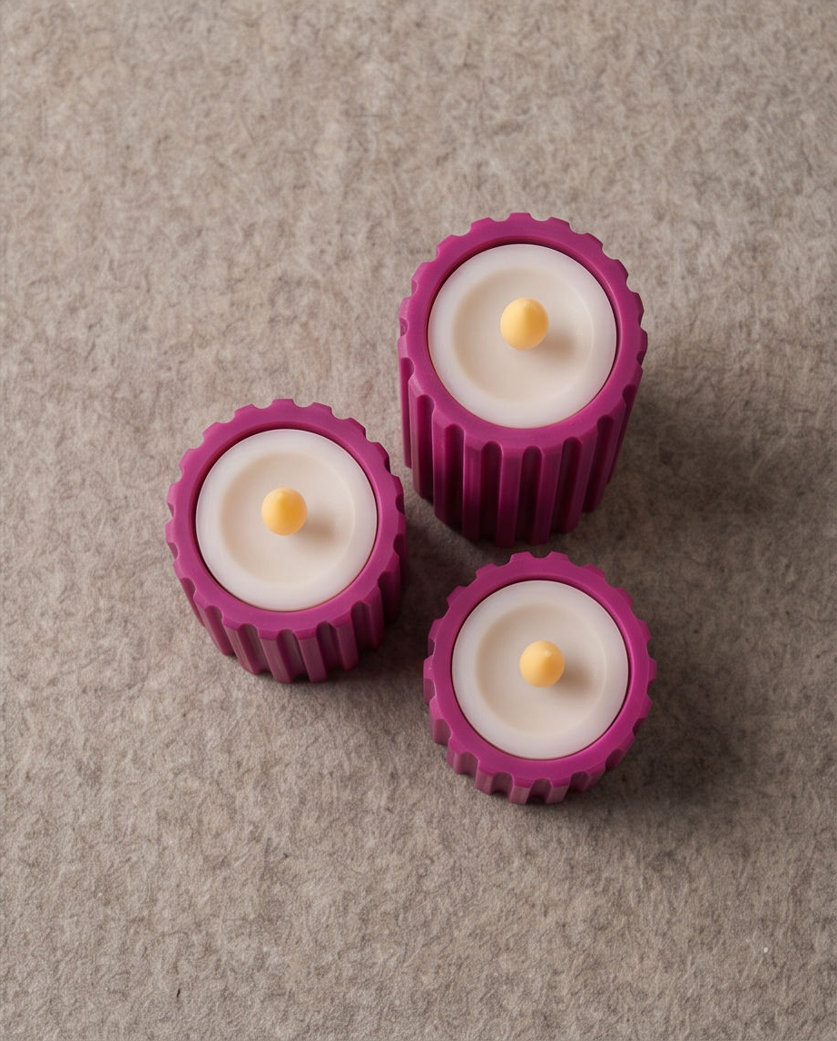 Mira Teelicht-Set 3er – 3D-gedruckte LED-Teelichthalter mit geriffelter Optik für moderne Lichtdeko