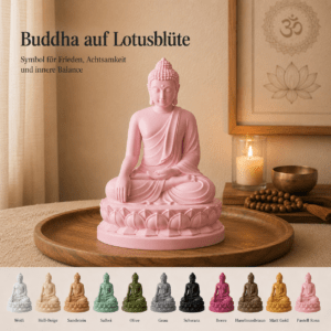 Buddha auf Lotusblüte – 3D-gedruckte Buddha-Figur für Yoga-Ecke, Meditation & ruhige Wohnraumdeko