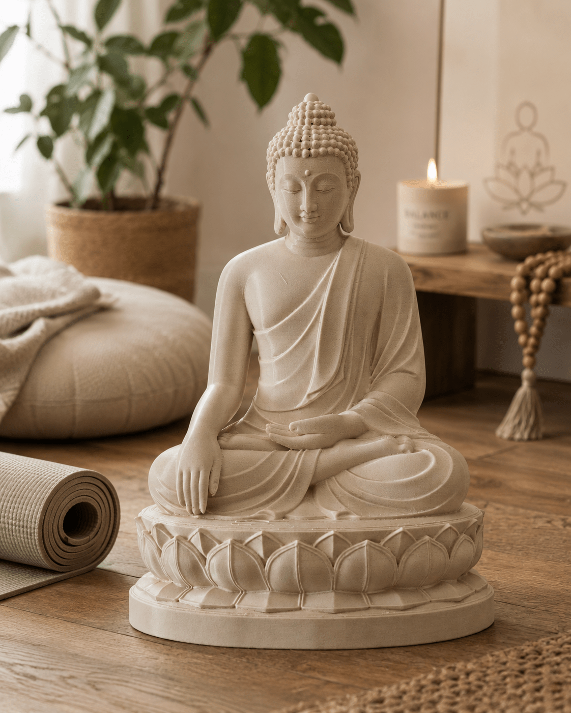 Buddha auf Lotusblüte – 3D-gedruckte Buddha-Figur für Yoga-Ecke, Meditation & ruhige Wohnraumdeko – Bild 8