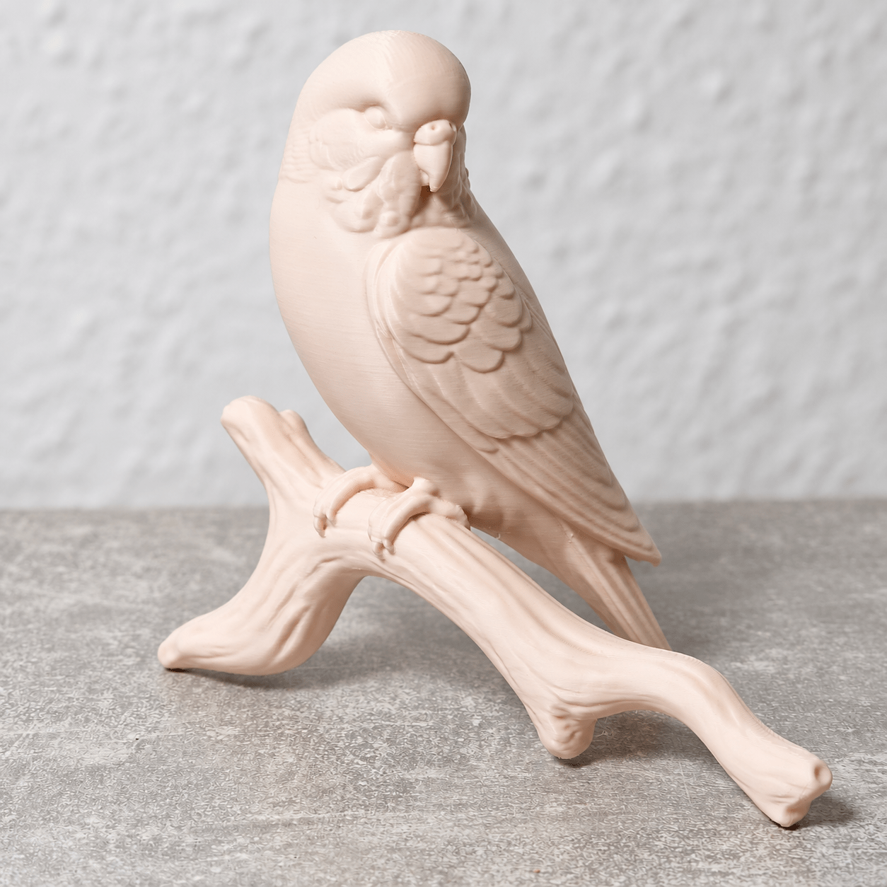 Wellensittich auf Ast – realistische 3D-gedruckte Vogel-Figur für Regal, Sideboard & Tierliebhaber – Bild 5