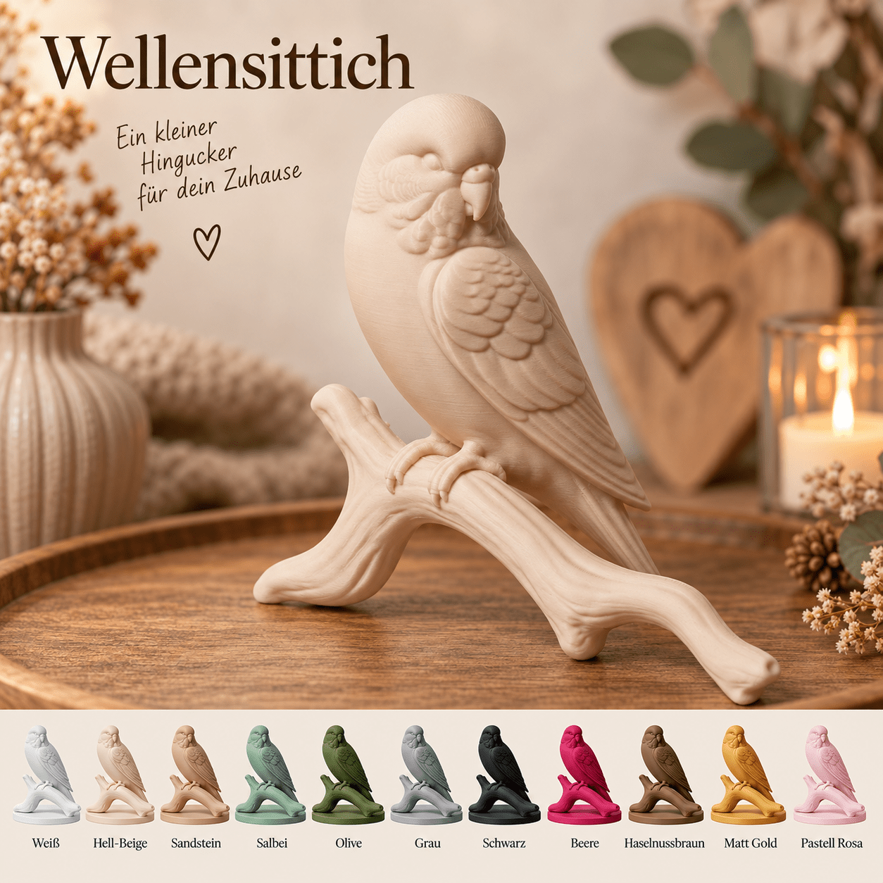 Wellenmsittich auf einem Ast